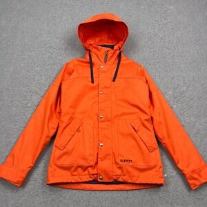 Burton DryRide Jacket Women's Small Orange Hooded Full Zip Snowboarding Ski Coat